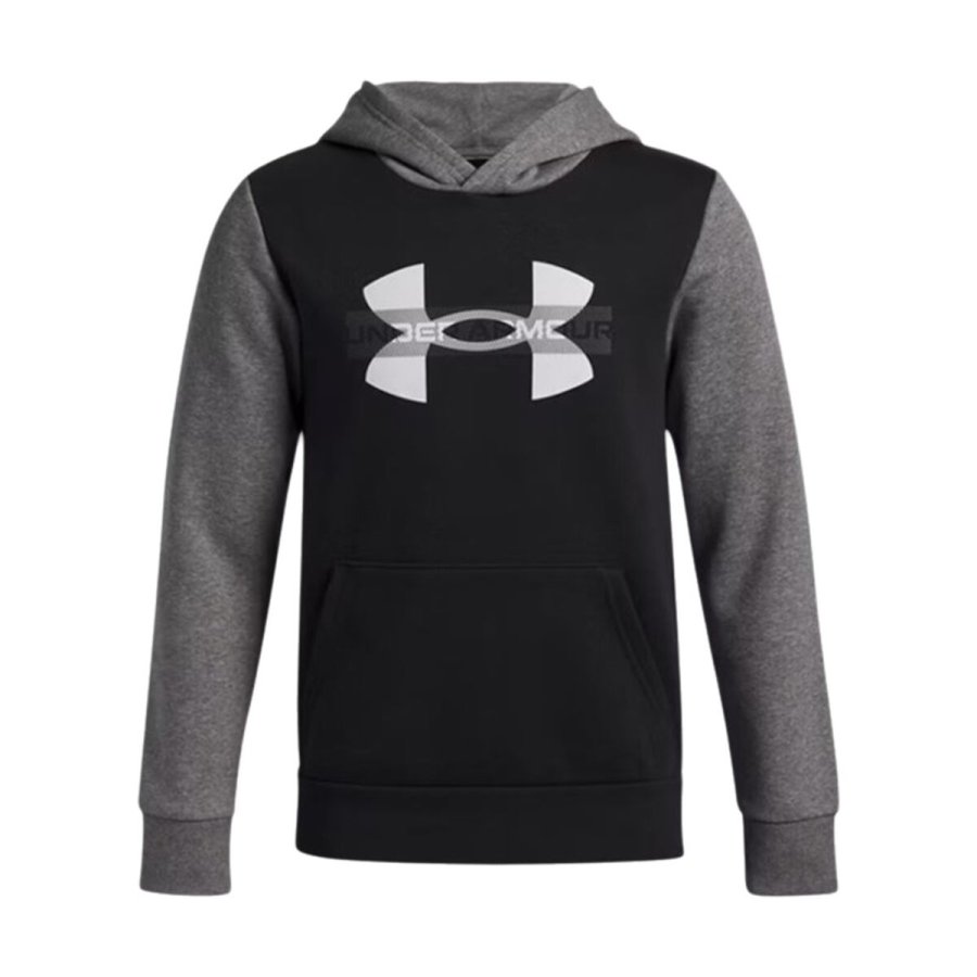 Sweatshirt med h�tte til piger Under Armour Rival Flc Cblck Grphc Hd Sort #1