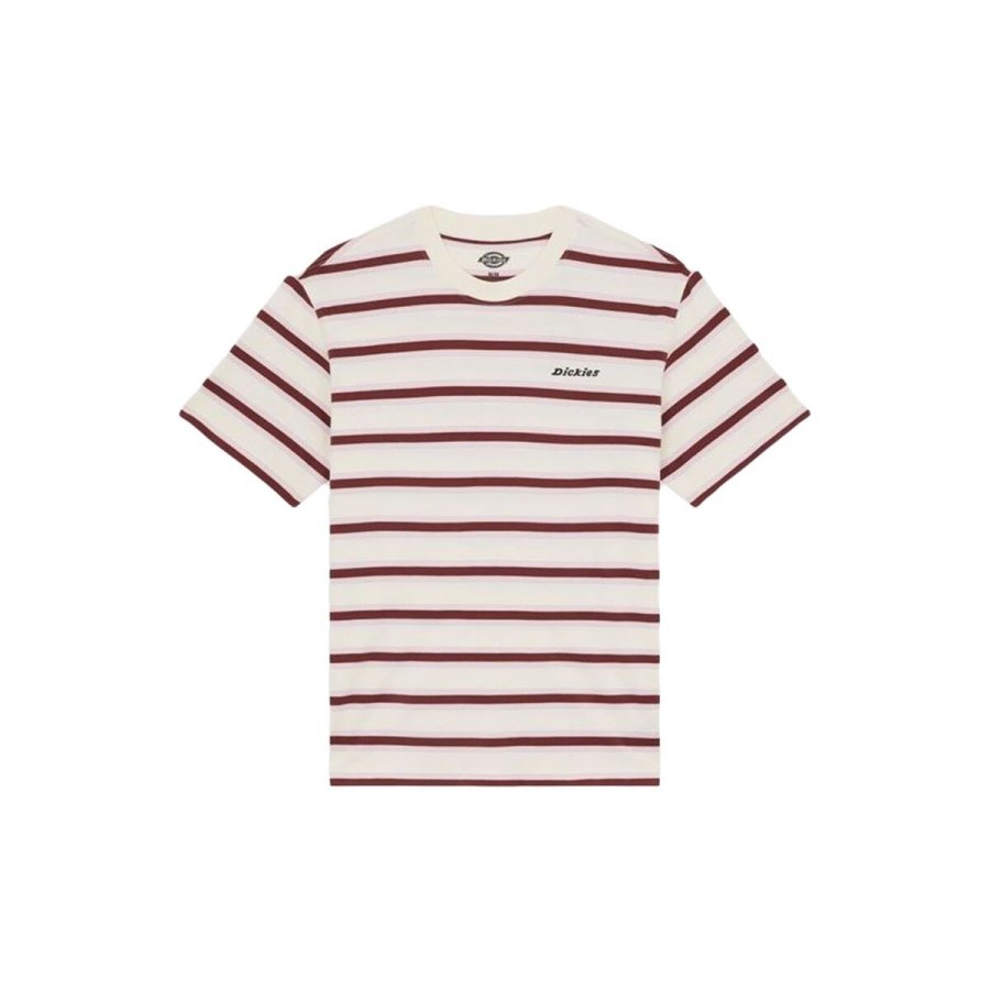 Kort�rmet T-shirt til M�nd Dickies York Stripe Ss Hvid #1