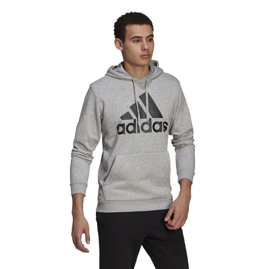 H�ttetr�je til M�nd Adidas Essentials Fleece Big Logo Lysegr� #4