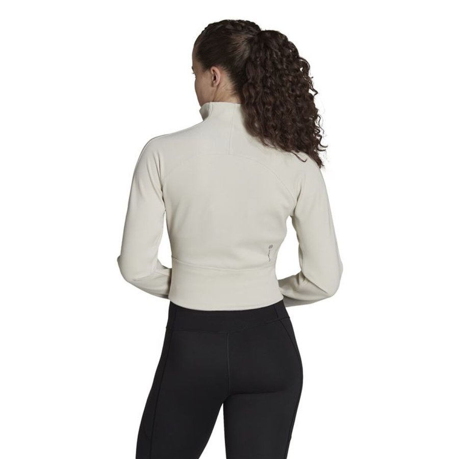 Sportsjakke til damer Adidas HK2357 Beige #4