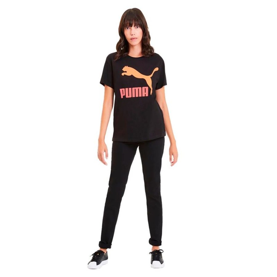 Kort�rmet T-shirt til Kvinder Puma Puma Classics Logo Tee Sort #3