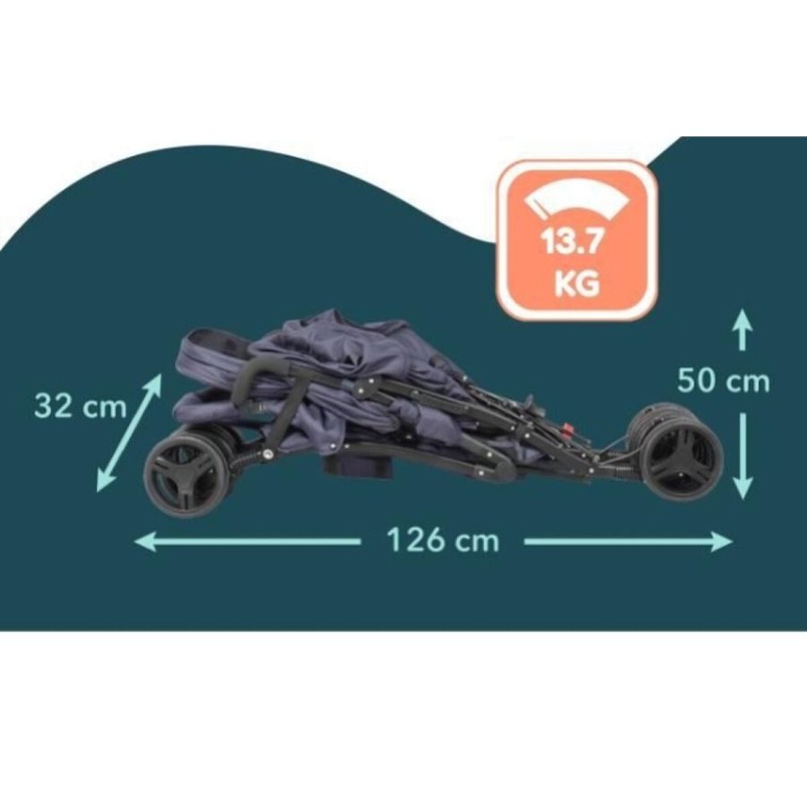 Klapvogn til baby Bambisol Double Cane Marinebl� #5