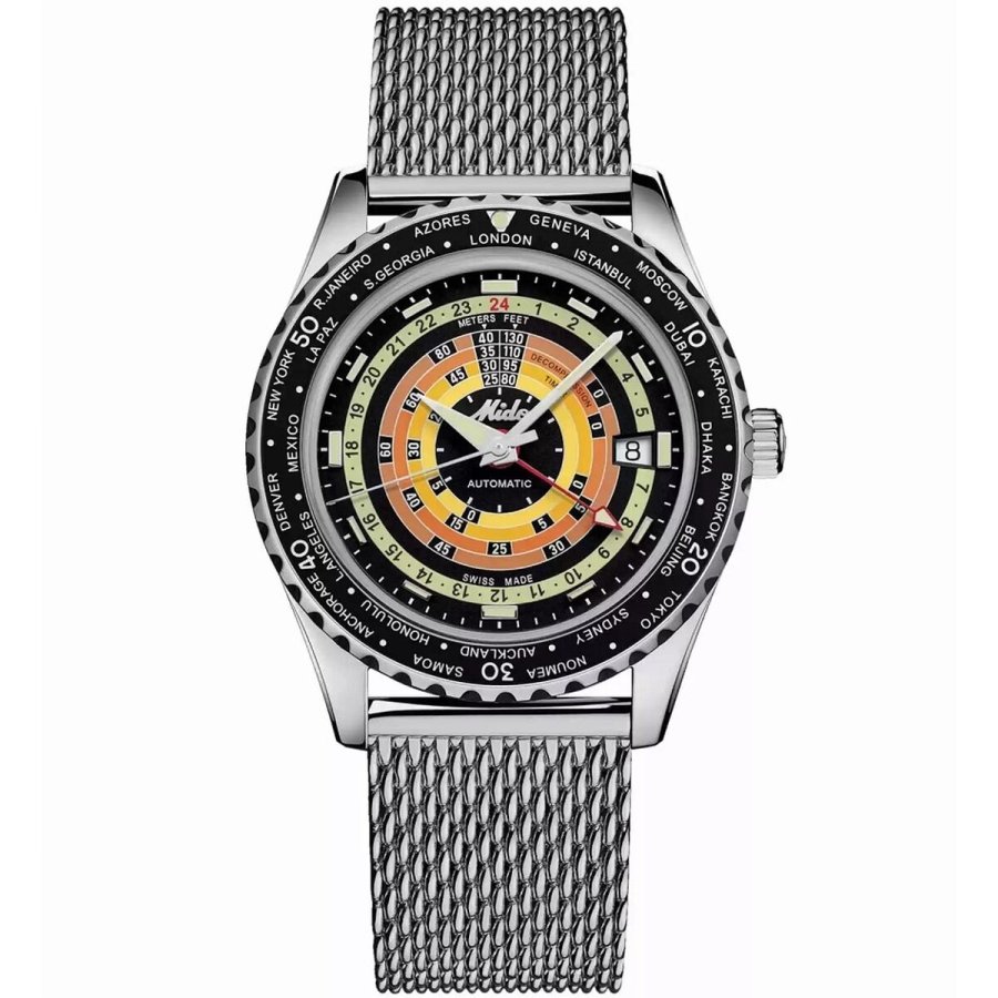 Dameur Mido OCEAN STAR DECOMPRESSION WORLDTIMER Slvfarvet #1