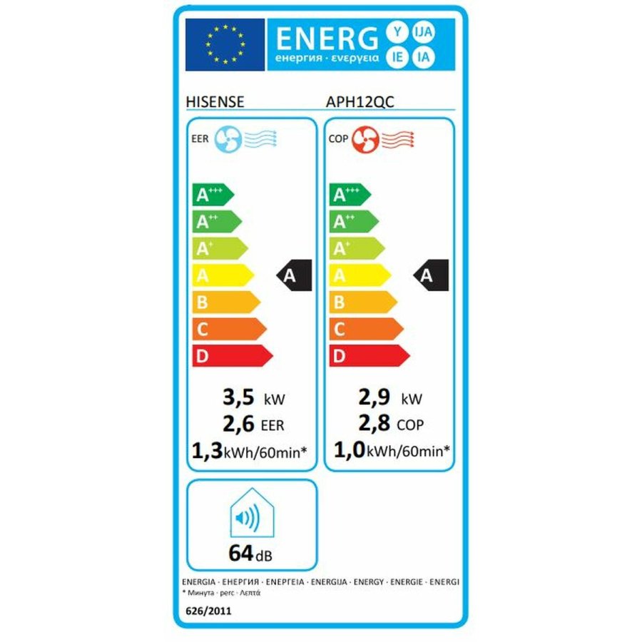 Brbart klimaanlg Hisense APH12QC A/A Hvid #4