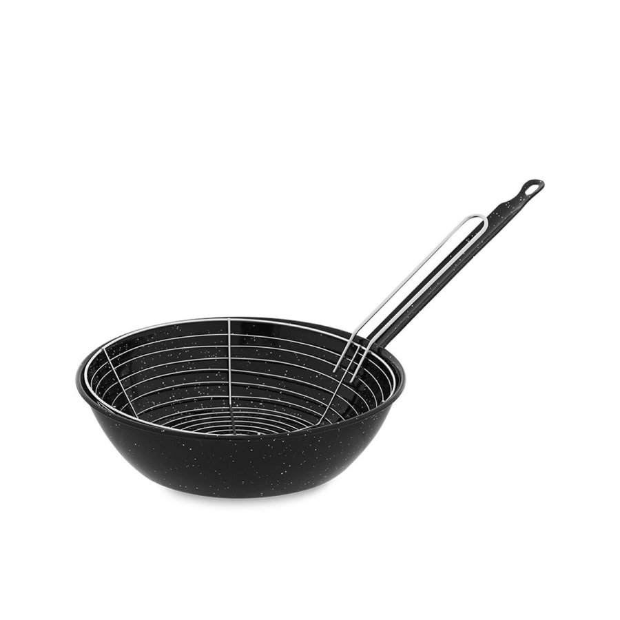 Stegepande med kurv Vaello Sort Glaseret stl ( 24 cm) #1