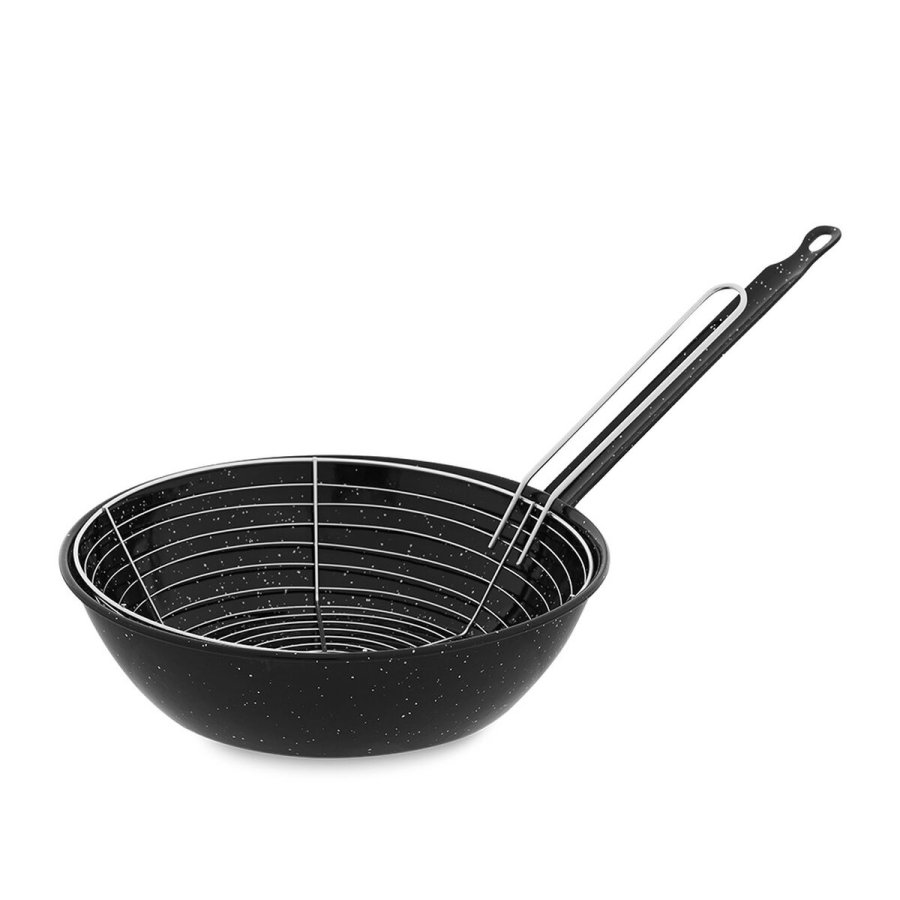 Stegepande med kurv Vaello Sort Glaseret stl ( 28 cm) #1