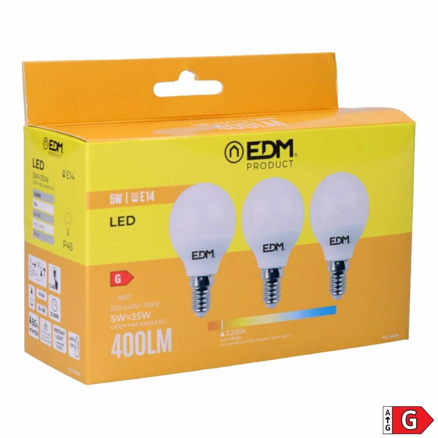 Pakke med 3 LED-lamper EDM 98200 G 35 W 5 W 50 W E14 400 lm � 4,5 x 8 cm (3200 K) #2