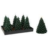Stearinlys LED Lifetime Mrk grn Juletr 19 cm Flammeeffekt #1