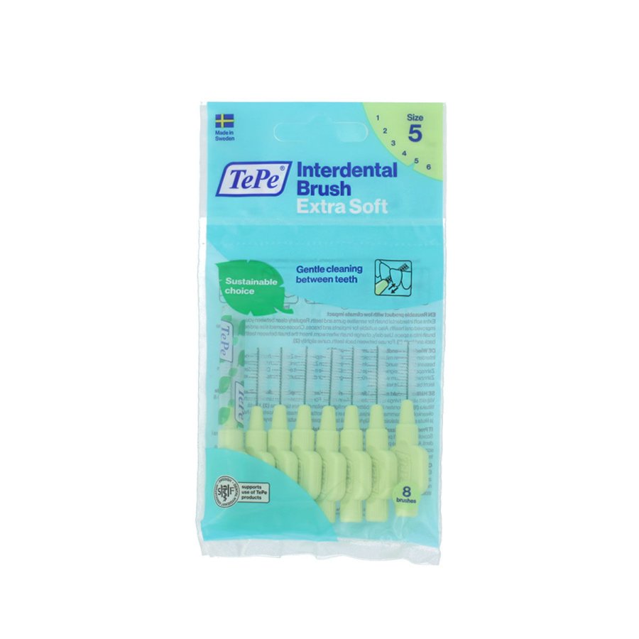 Mellemrumsbrster til tnder Tepe 0,8 mm Grn Supersoft (8 Dele) #1