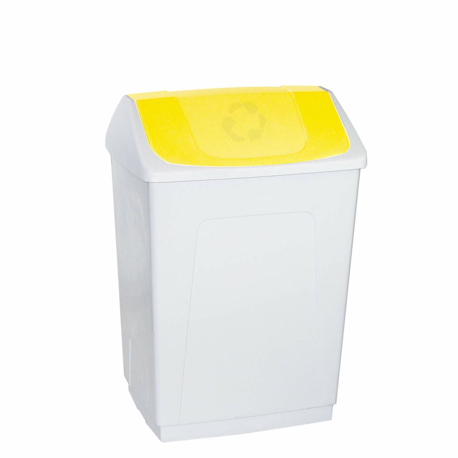 Papirkurv Denox Hvid Gul 55 L #1