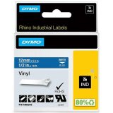 Lamineret tape til mrkningsmaskiner Rhino Dymo ID1-12 Bl Hvid 12 x 5,5 mm Auto bindemidler Lim (5 enheder) #2