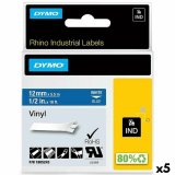 Lamineret tape til mrkningsmaskiner Rhino Dymo ID1-12 Bl Hvid 12 x 5,5 mm Auto bindemidler Lim (5 enheder) #1
