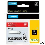 Lamineret tape til mrkningsmaskiner Rhino Dymo ID1-12 12 x 5,5 mm Rd Hvid Lim Auto bindemidler (5 enheder) #1