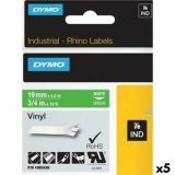 Lamineret tape til mrkningsmaskiner Rhino Dymo ID1-19 19 x 5,5 mm Hvid Grn Lim Auto bindemidler (5 enheder) #1