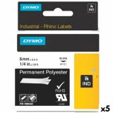 Lamineret tape til mrkningsmaskiner Rhino Dymo ID1-6 Hvid Sort 6 x 5,5 mm (5 enheder) #1