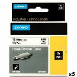 Lamineret tape til mrkningsmaskiner Rhino Dymo ID1-12 Hvid Sort 12 x 1,5 mm (5 enheder) #1