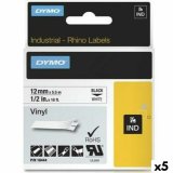 Lamineret tape til mrkningsmaskiner Rhino Dymo ID1-12 12 x 5,5 mm Sort Hvid Lim Auto bindemidler (5 enheder) #1