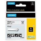 Lamineret tape til mrkningsmaskiner Rhino Dymo ID1-19 19 x 5,5 mm Sort Hvid Lim Auto bindemidler (5 enheder) #2
