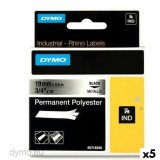 Lamineret tape til mrkningsmaskiner Rhino Dymo ID1-19 19 x 5,5 mm Sort Gr Auto bindemidler (5 enheder) #1