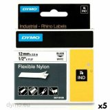 Lamineret tape til mrkningsmaskiner Rhino Dymo ID1-12 12 x 3,5 mm Sort Hvid Auto bindemidler (5 enheder) #1