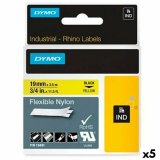 Lamineret tape til mrkningsmaskiner Rhino Dymo ID1-19 19 x 3,5 mm Sort Gul Auto bindemidler (5 enheder) #1