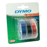 Lamineret tape til mrkningsmaskiner Dymo 9 mm x 3 m Rd Sort Bl (5 enheder) #2