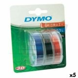 Lamineret tape til mrkningsmaskiner Dymo 9 mm x 3 m Rd Sort Bl (5 enheder) #1