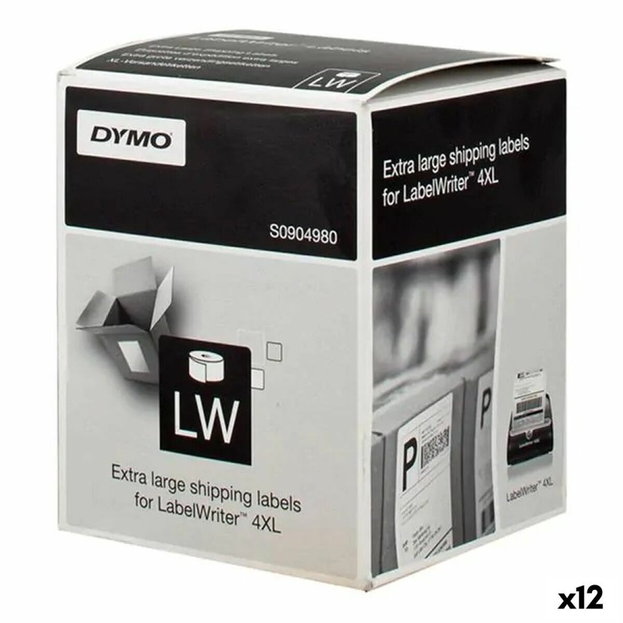 Printer labels Dymo LW 4XL Sort/Hvid 104 x 159 mm (12 enheder) #1