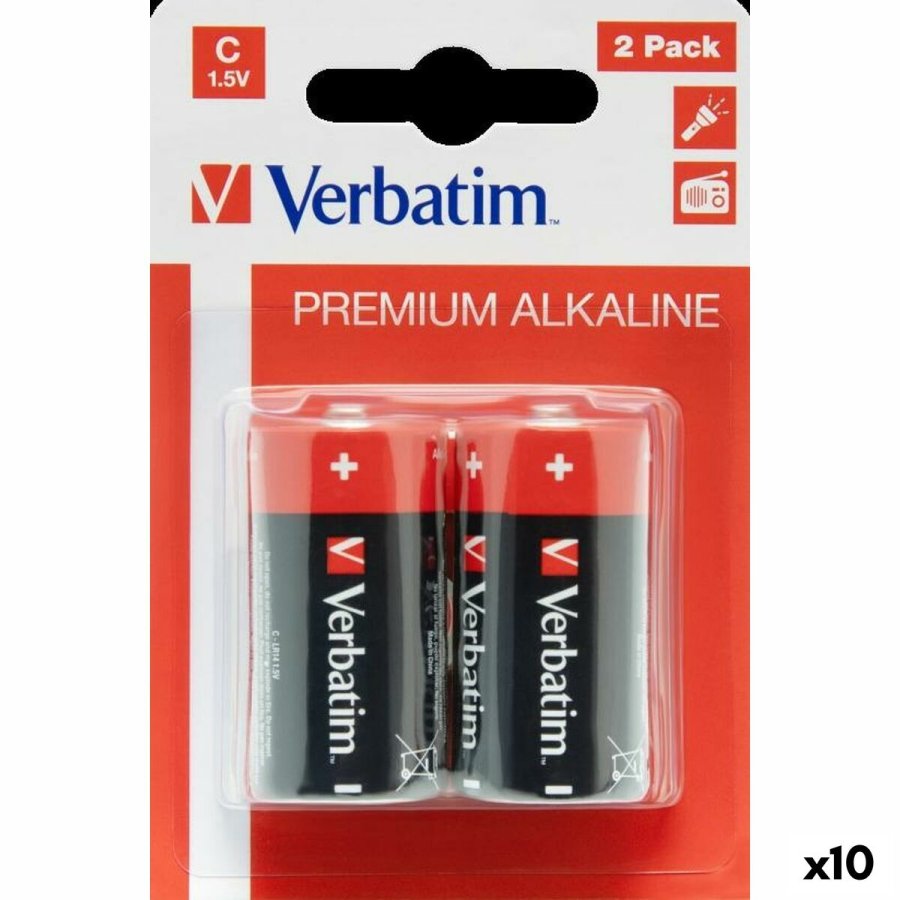 Alkalinebatterier Verbatim LR14 1,5 V (10 enheder) #1