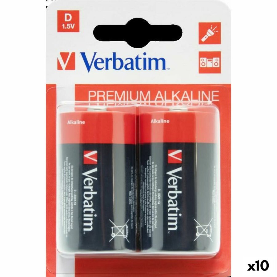 Alkalinebatterier Verbatim LR20 1,5 V (10 enheder) #1