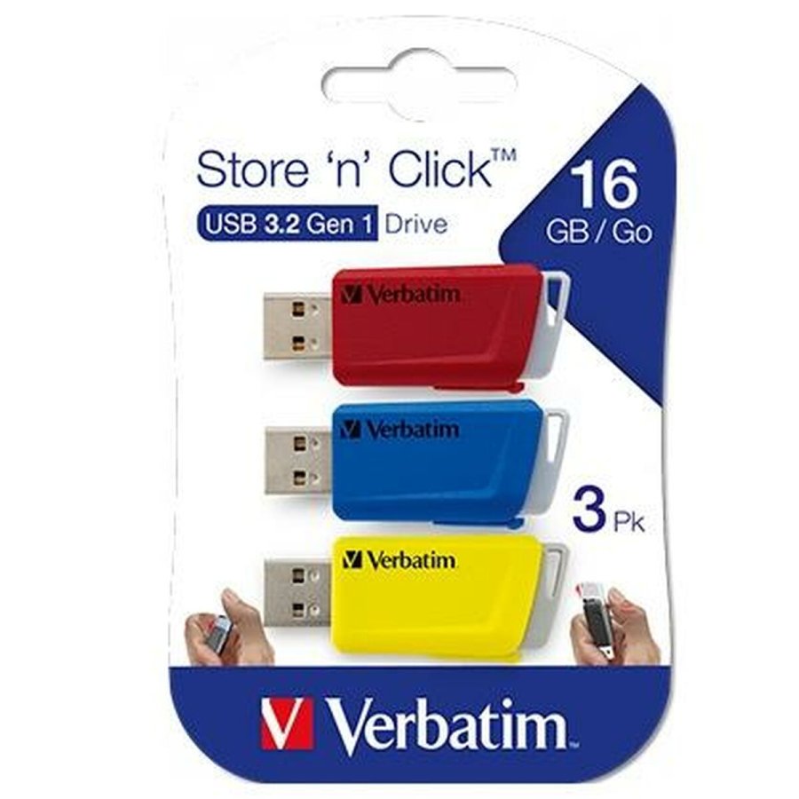 USB-stik Verbatim STORENCLICK Multifarvet 16 GB 3 Dele (5 enheder) #2