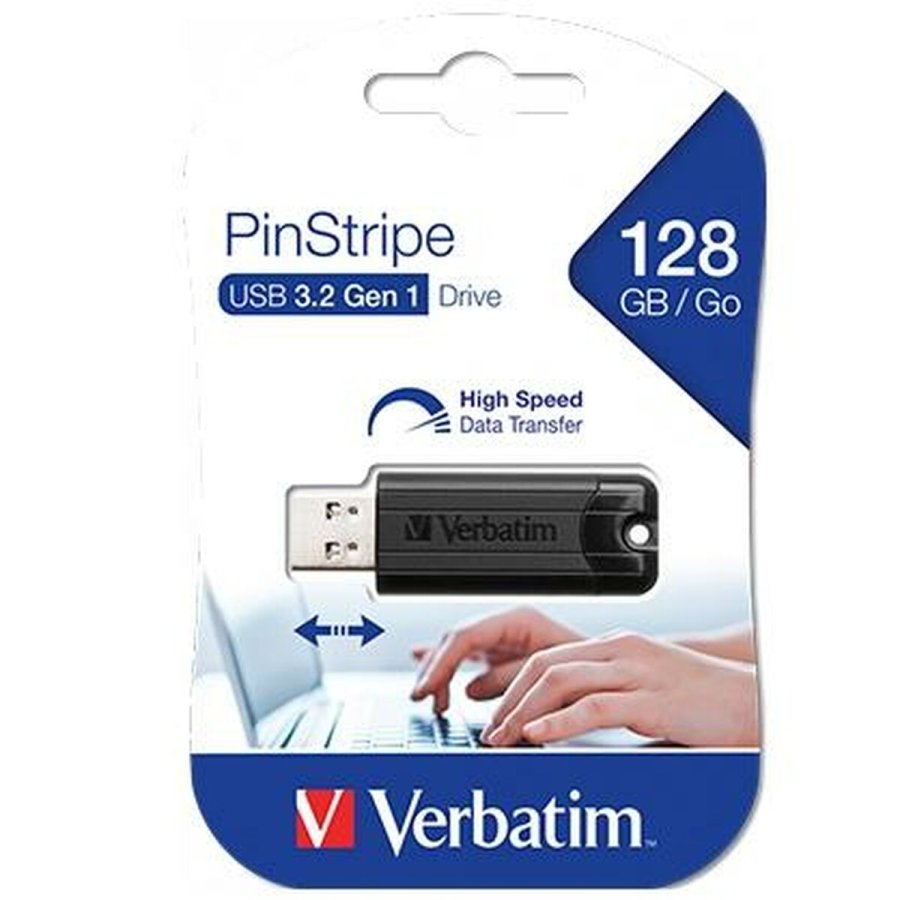 USB-stik Verbatim PINSTRIPE Sort 128 GB (10 enheder) #2