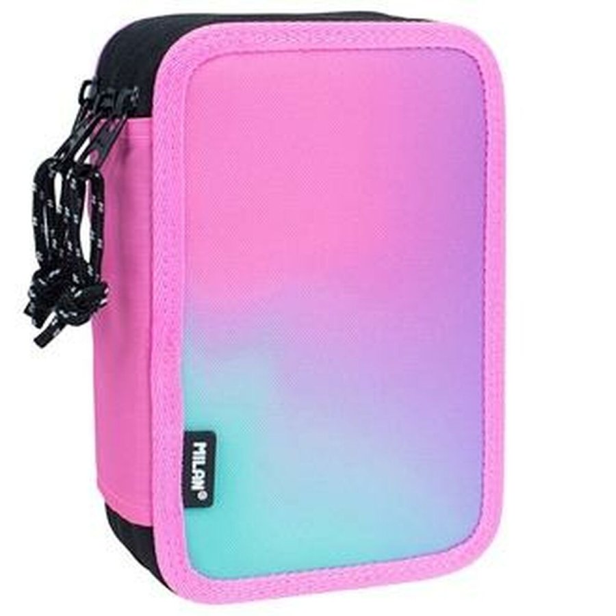 Tredobbelt Penalhus Milan Sunset Pink 19,5 x 13 x 7,5 cm (12 enheder) #2