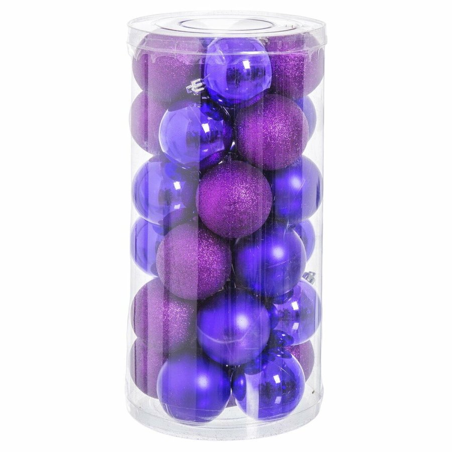 Julekugler Lilla Plastik Skinne 6 x 6 x 6 cm (30 enheder) #1