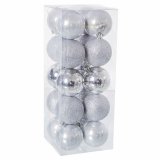 Julekugler S�lvfarvet Plastik 6 x 6 x 6 cm (20 enheder) #1