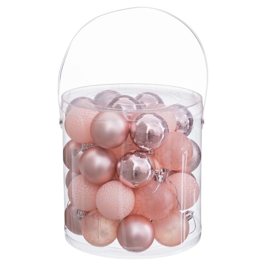 Julekugler Pink Plastik  5 cm (40 enheder) #5