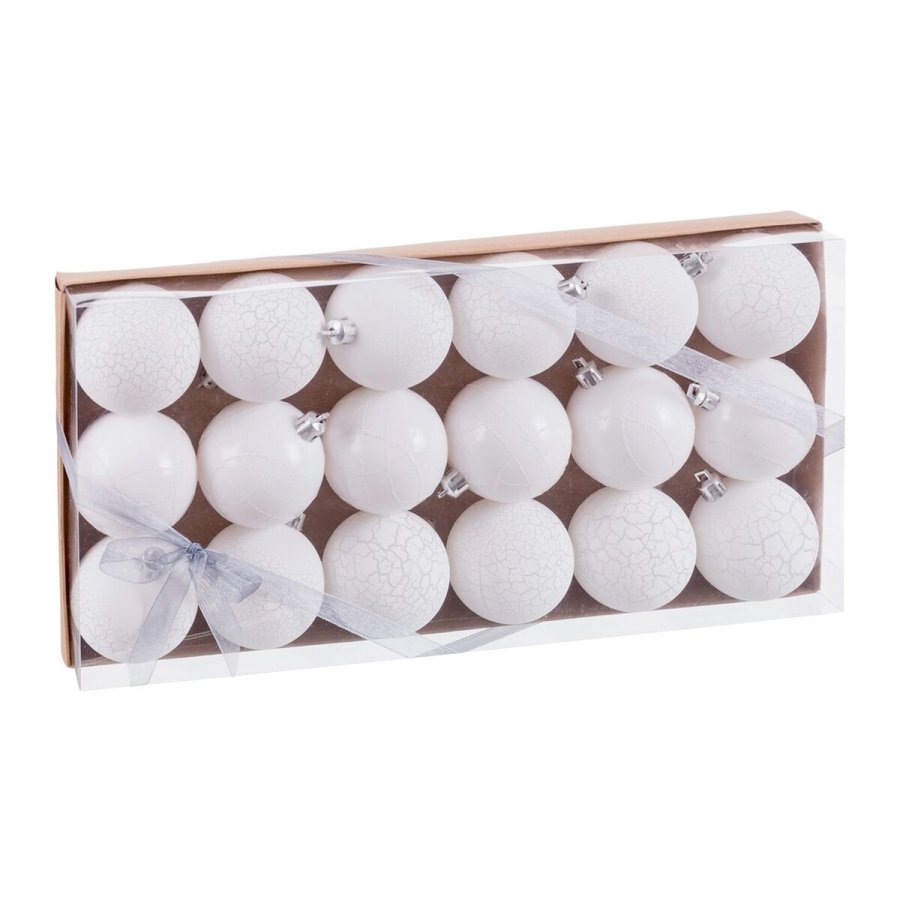 Julekugler Hvid Plastik  5 cm (18 enheder) #5
