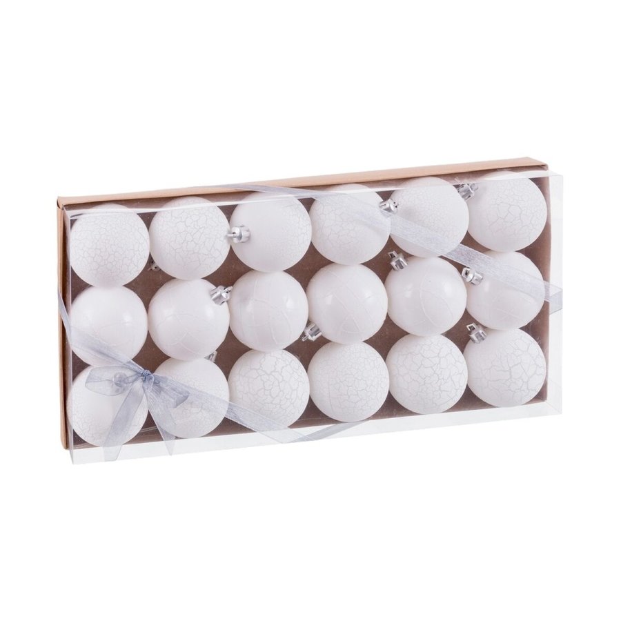 Julekugler Hvid Plastik  4 cm (18 enheder) #1