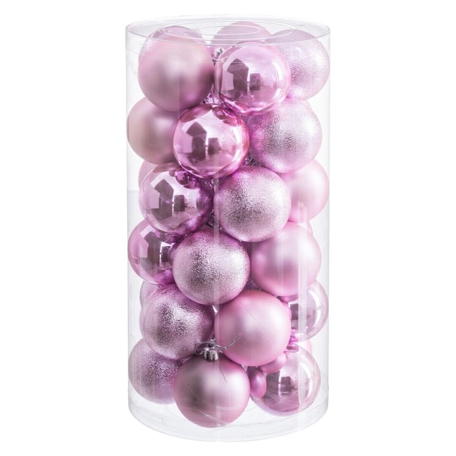 Julekugler Pink Plastik  6 cm (30 enheder) #5