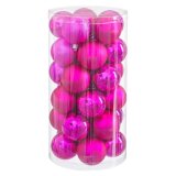 Julekugler Fuchsia Plastik  6 cm (30 enheder) #5