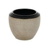 Vase Sort Fldefarvet Keramik 30 x 30 x 28 cm #2