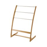Fritstende hndkldestativ Natur Bambus Rustfrit stl 57 x 35 x 81 cm #1
