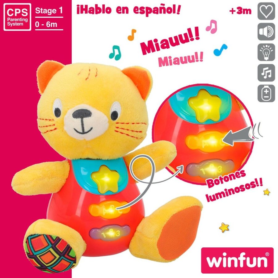 Bamse med Lyd Winfun Kat 16 x 17,5 x 10,5 cm (6 enheder) #3