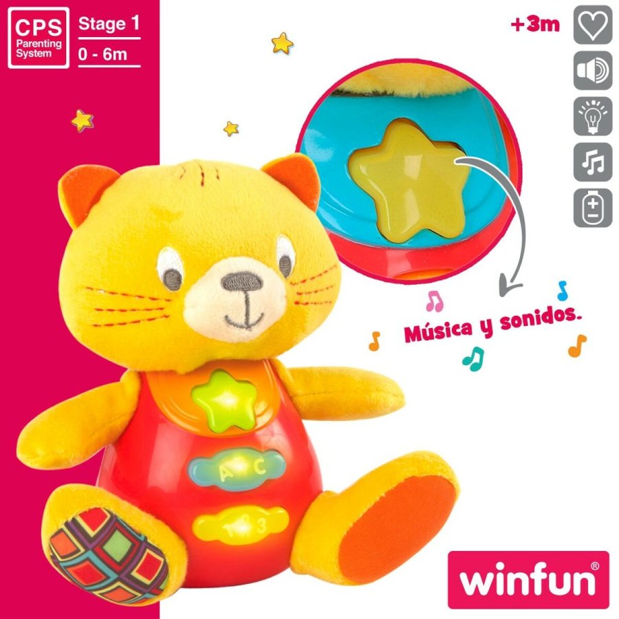 Bamse med Lyd Winfun Kat 16 x 17,5 x 10,5 cm (6 enheder) #4