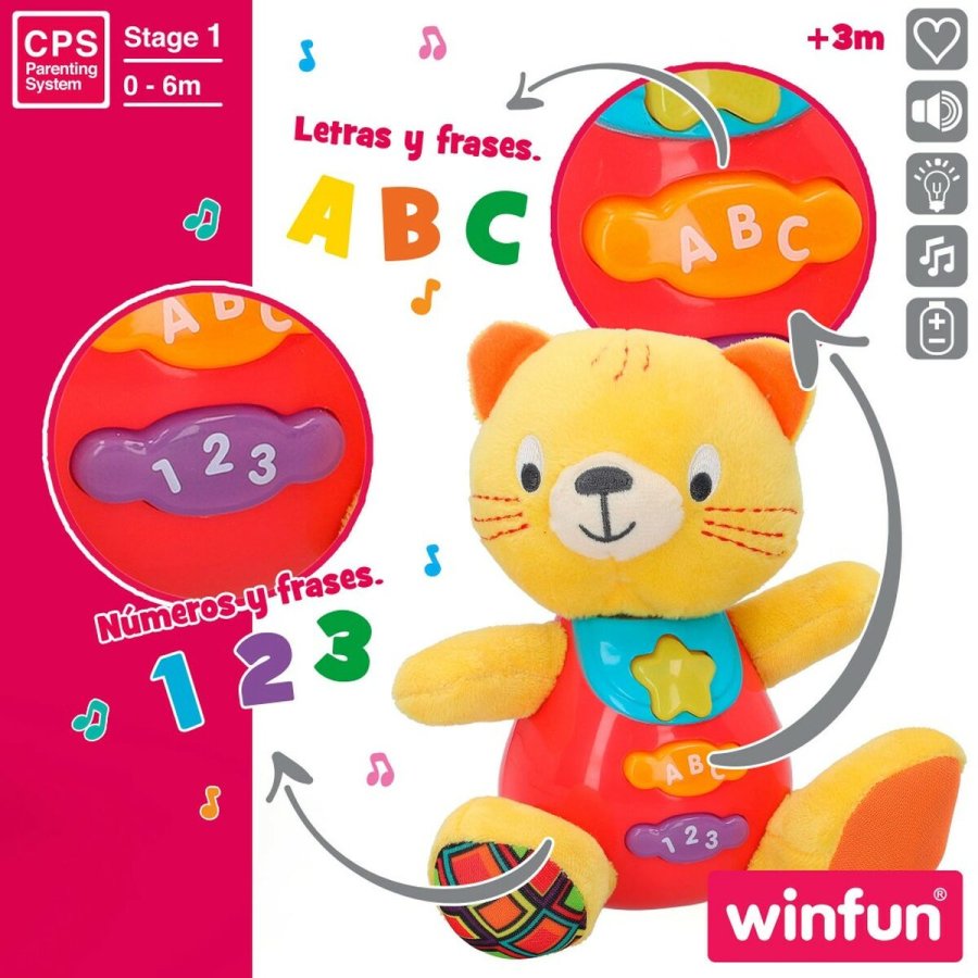 Bamse med Lyd Winfun Kat 16 x 17,5 x 10,5 cm (6 enheder) #5