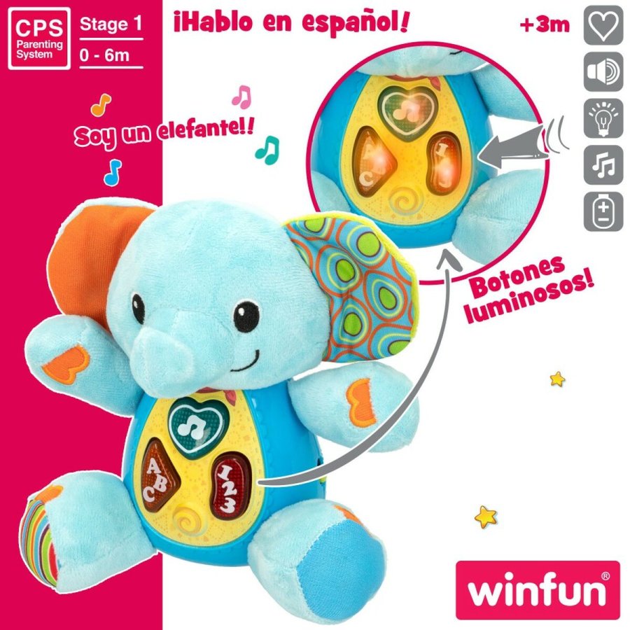 Bamse med Lyd Winfun Elefant 17 x 17,5 x 10 cm (6 enheder) #3