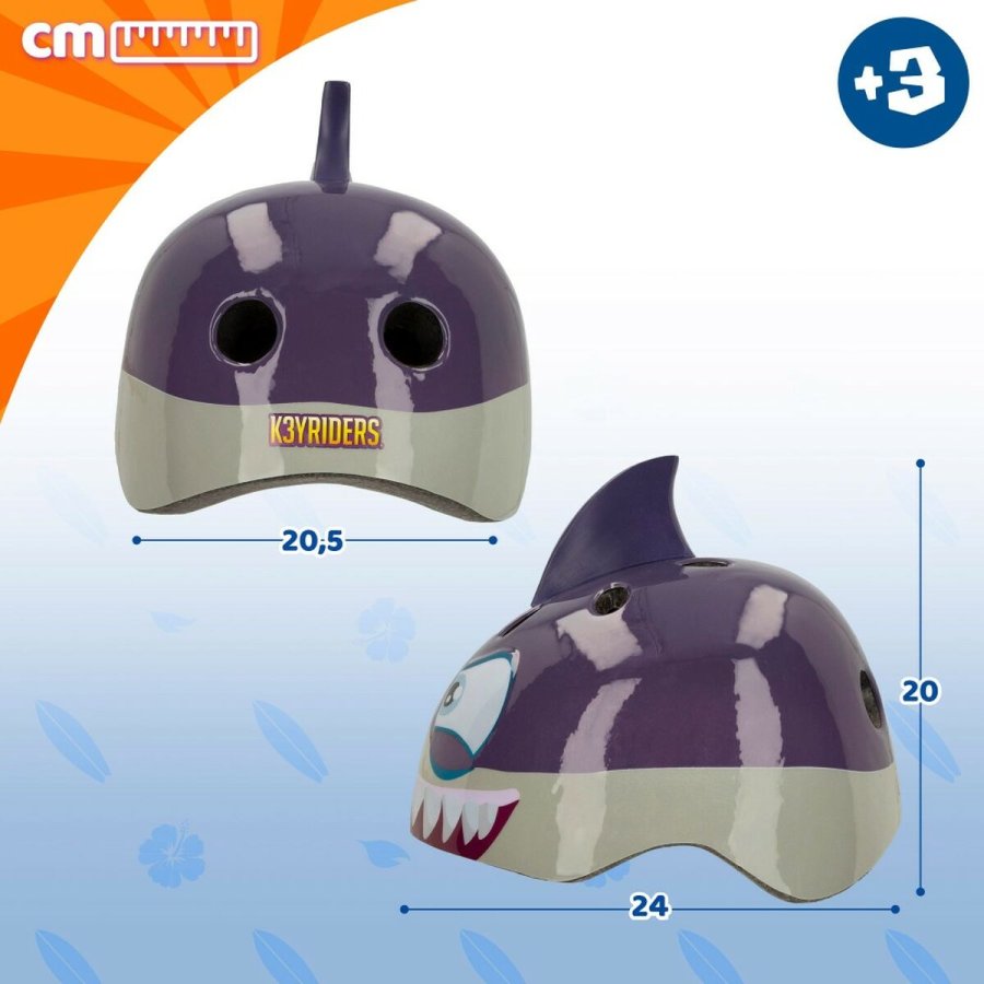 Brnehjelm K3yriders Shark 52-55 cm (4 enheder) #5