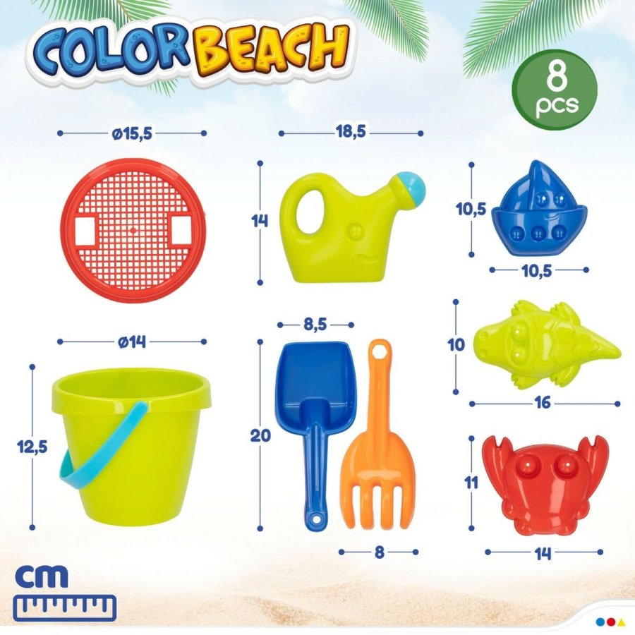 St med legetj til stranden Colorbaby polypropylen (18 enheder) #11