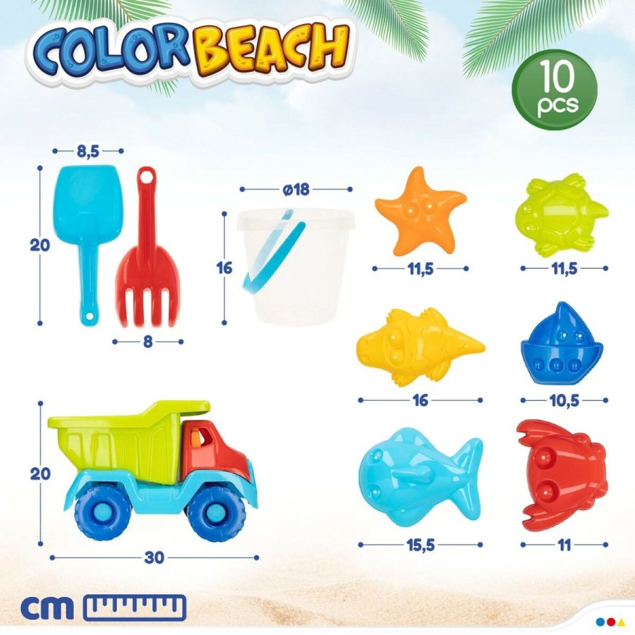 St med legetj til stranden Colorbaby polypropylen (8 enheder) #13