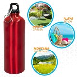 Vandflaske Aktive 750 ml Snap-krog Aluminium 7 x 25 x 7 cm (24 enheder) #7
